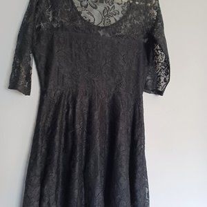 Black Lace Style Overlay Dress, Size Large